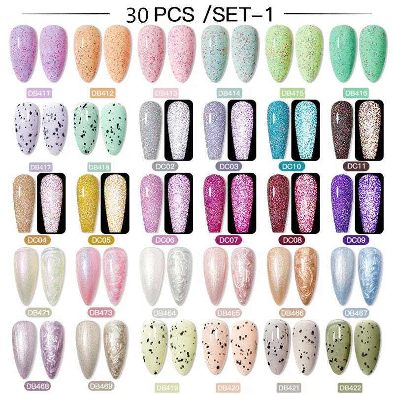 NEW Arrivals 24/40.120PCS Set Colors Gel Nail Polish Set Semi Permanent Hybrid Gel Varnish Set Base Top Coat Soak Off UV LED Nail Gel Kits Manicure Pedicure Accessories Nail Care Tools Sets Cosmetic Supplies