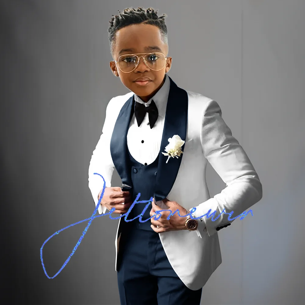 NEW Arrivals 3Pcs Set 5 Colors Luxury Suit for Boys Wedding Tuxedo Kids Formal Jacket Pants Vest Custom Outfit Classic Clothes 2-16 Years Old Boys  Luxury Fashion Apparel Supplies Clothing Products