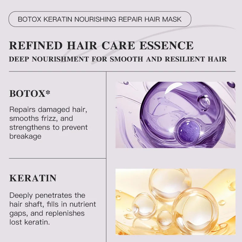 Magical Korean Keratin Hair Mask 5 Seconds Repair Damaged Frizzy Hair Soft Smooth Shiny Nutrition Deep Moisturize Nourishing Hair Care