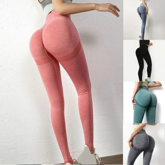 S-XL 8 Colors Autumn Winter High Quality Women Yoga Pants Lady High Waist Workout Fitness Lift Butt Fitness Yoga Gym Running Pants Casual Sportswear
