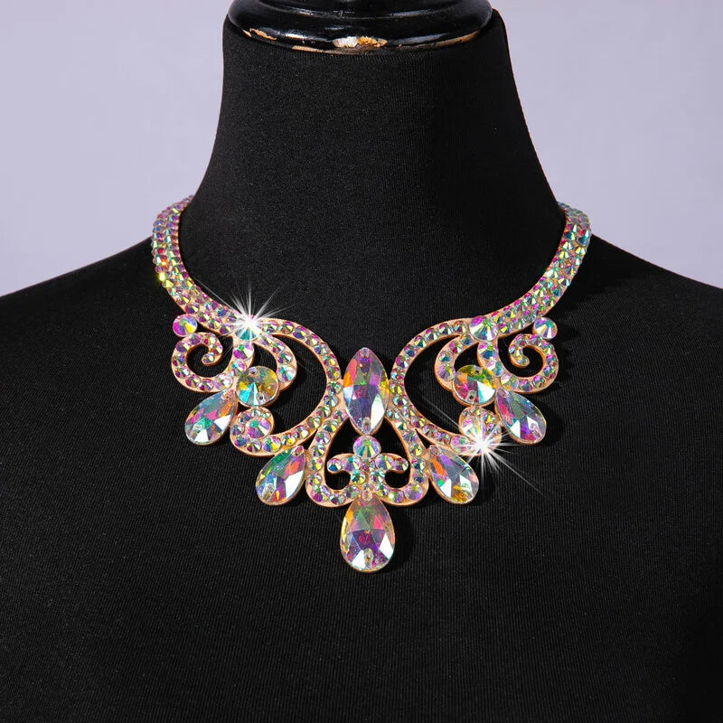 NEW Arrivals 18 Patterns Luxury Belly Dance Sparkle Necklace Jewelry Competition Dancer Accessory Shine Dancing Necklace Stage Performance Costume Egypt Show