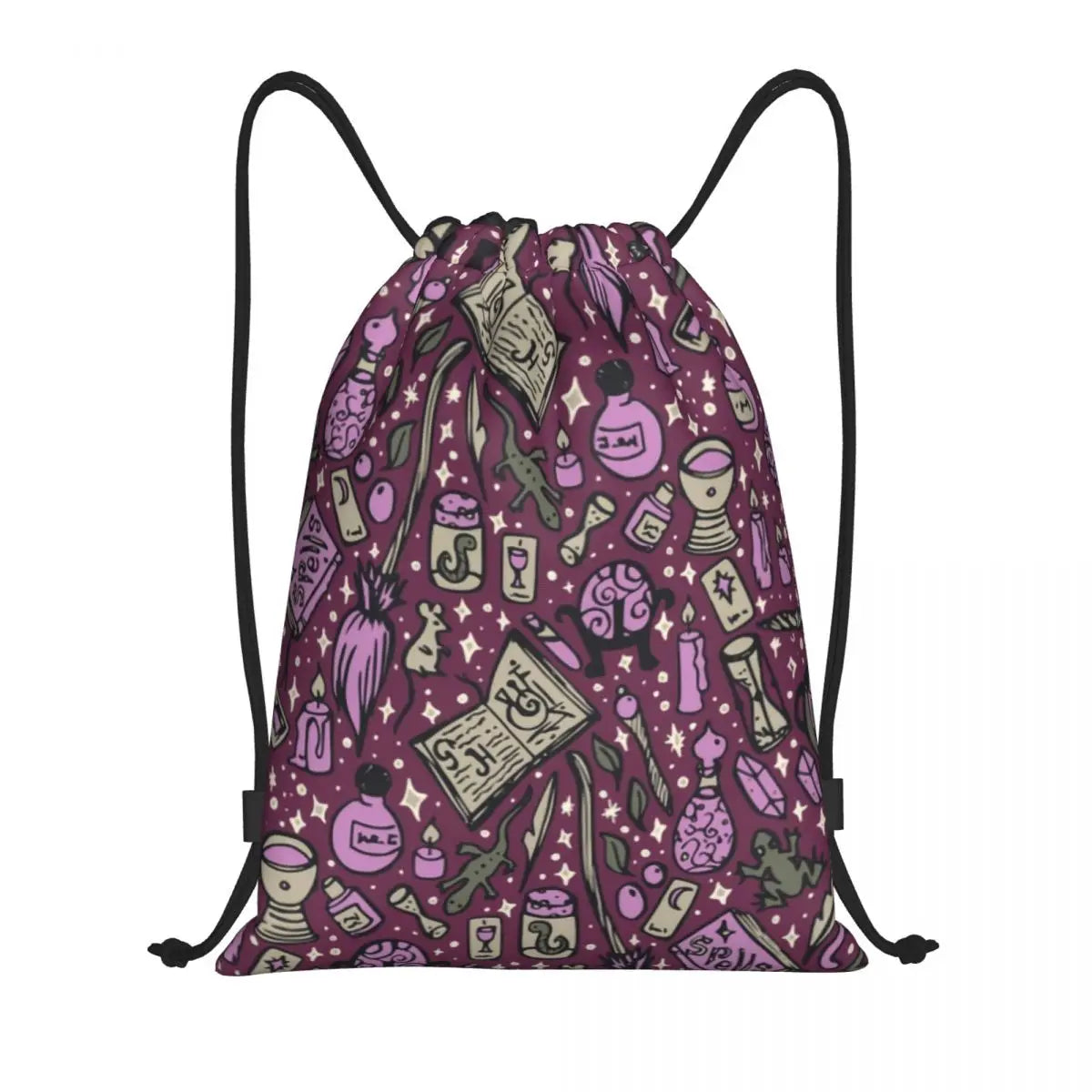 Raven Rage Halloween Gothic Crow Drawstring Backpack Bag for Women Men Halloween Witch Gothic Scary Crow Training Backpack