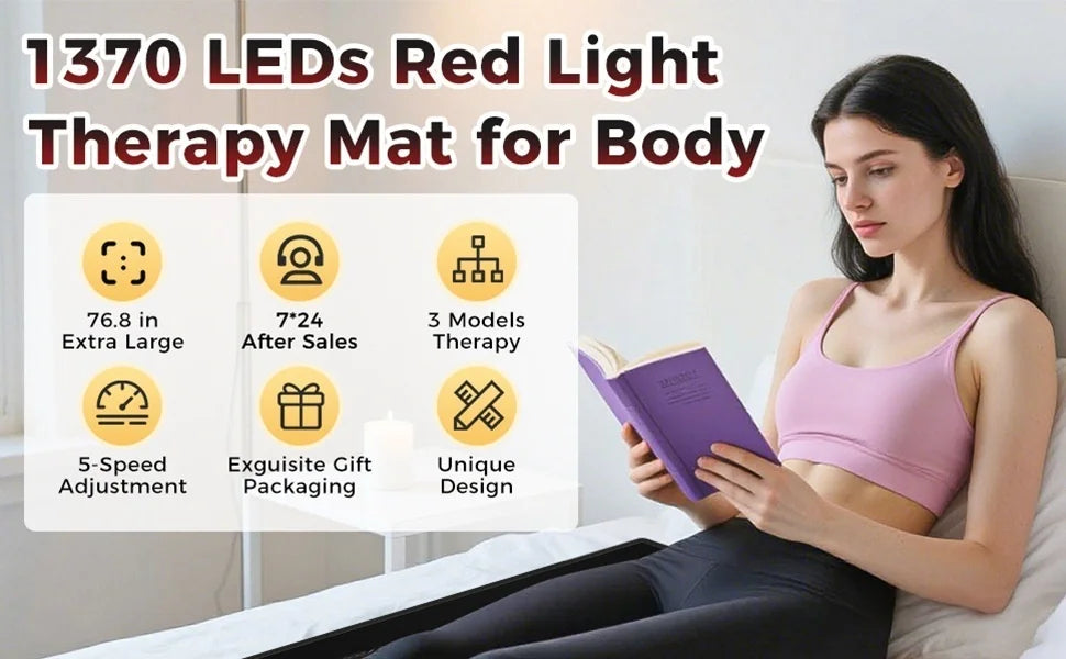 HOT SALE 325/1370/2570pcs LED's Red Light Therapy with Remote Control Infrared Mat 660nm 850nm Red Light Blanket Pad Phototherapy Waist Heating Body Pain Relief Full Body Healing Muscles Back Legs Treatment Machine Health Car