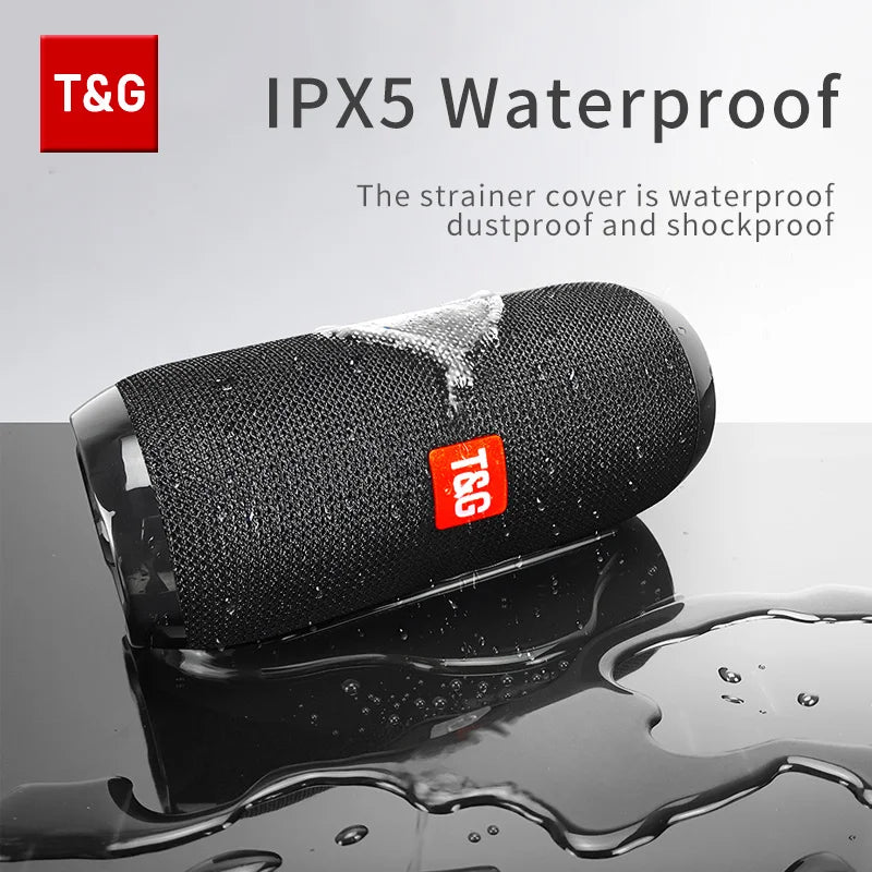 NEW Arrivals Red/Black TG117 Bluetooth Speakers Portable True Wireless Sound Box Waterproof Loudspeaker Outdoor Stereo Surround Supports TF Radio Subwoofer