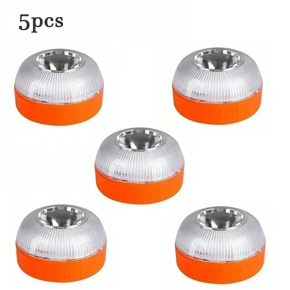 4 PCS Set Newest Portable Emergency Light Car Emergency Beacon Light Orange/Blue/Red Magnetic Induction Strobe Light Waterproof Flashlight Car Safety Accessories