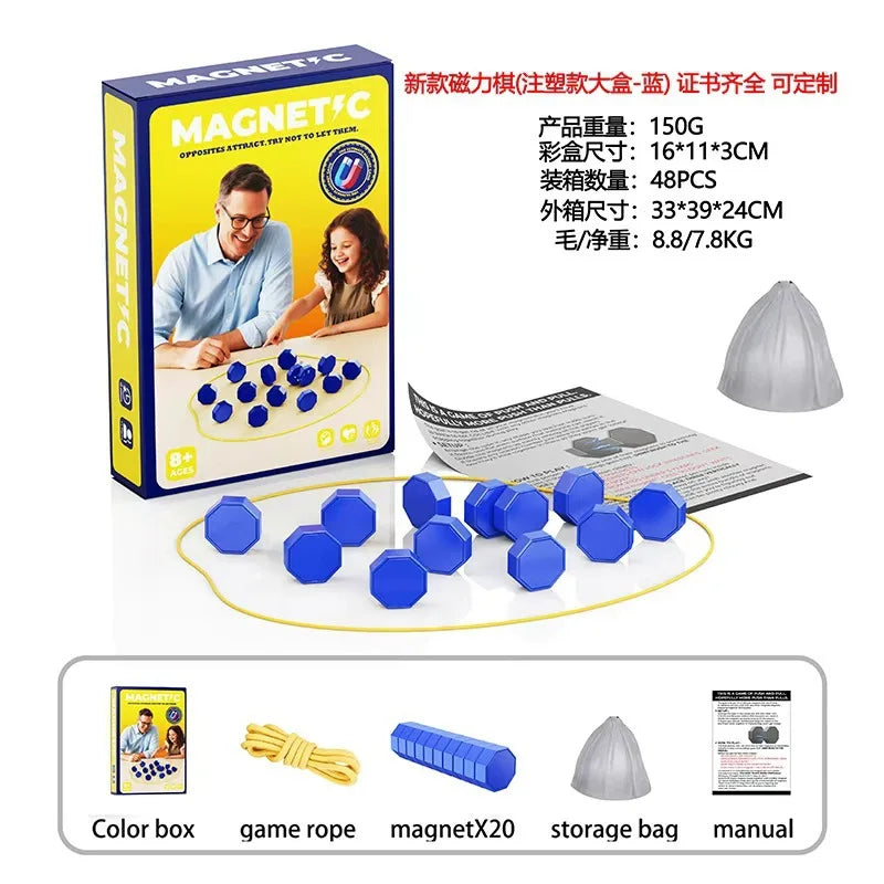 10 Colors Family Party Games Magnetic Stones Chess Game Interactive Magnet Board Strategy Game for Kids Adults High Quality Longest Side 3.4cm Home Games