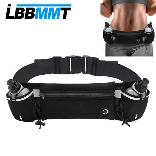 NEW Marathon Trail Running Belt with Double Water Bottles, Fanny Pack Fits 7 inches Phones, Waist Pack for Outdoor Running Hiking Climbing Waist Bags Sports Supplies