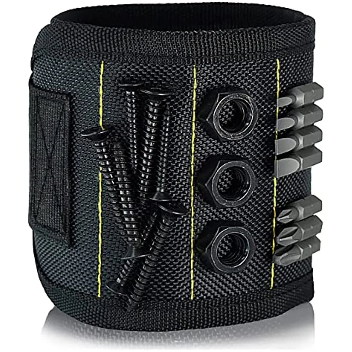 Magnetic 5 Rows 15 Strong Magnets Wristband for Holding Screws, Nails Drilling Bits, Wrist Tool Holder Belts Cool Gadgets for Men, Women Home Work Toools
