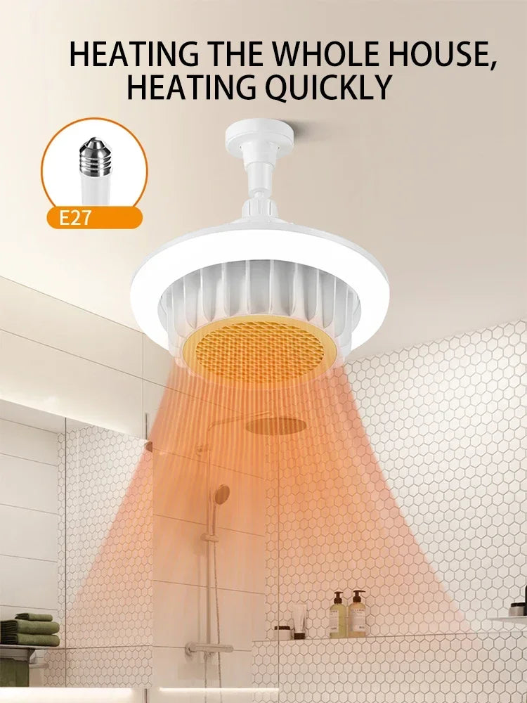 NEW Arrivals Whole House Heating 600W High-Power Remote Control Warm Air Lamp Dimming E27 Spiral Save Energy  Electric Heater Fan Light Ceiling Fan Light