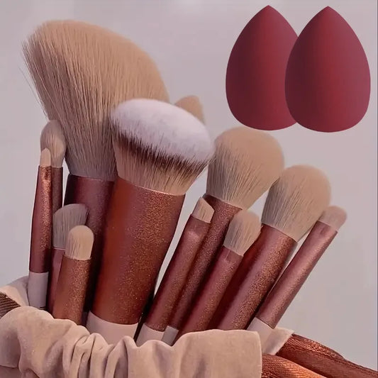 13Pcs Soft Fluffy Make-Up Brushes Set for Women Girls  Cosmetics Foundation Supplies Blush Powder Eyeshadow Kabuki Blending with Make-Up Sponge Egg Female Ladies Luxury Cosmetics Accessories Tools Products