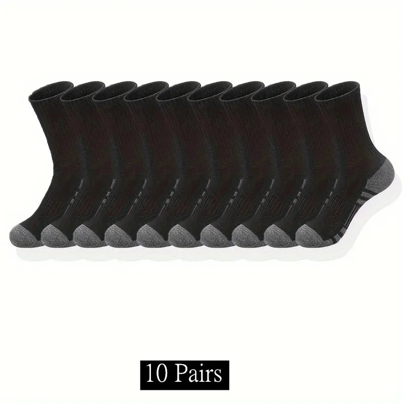 NEW Arrivals 10/20/30 Pairs Set Women Men's Classic Crew Socks Unisex Sports Socks Cycling Running Basketball Anti-Slip Outdoor Breathable Socks Sports Apparel Accessories