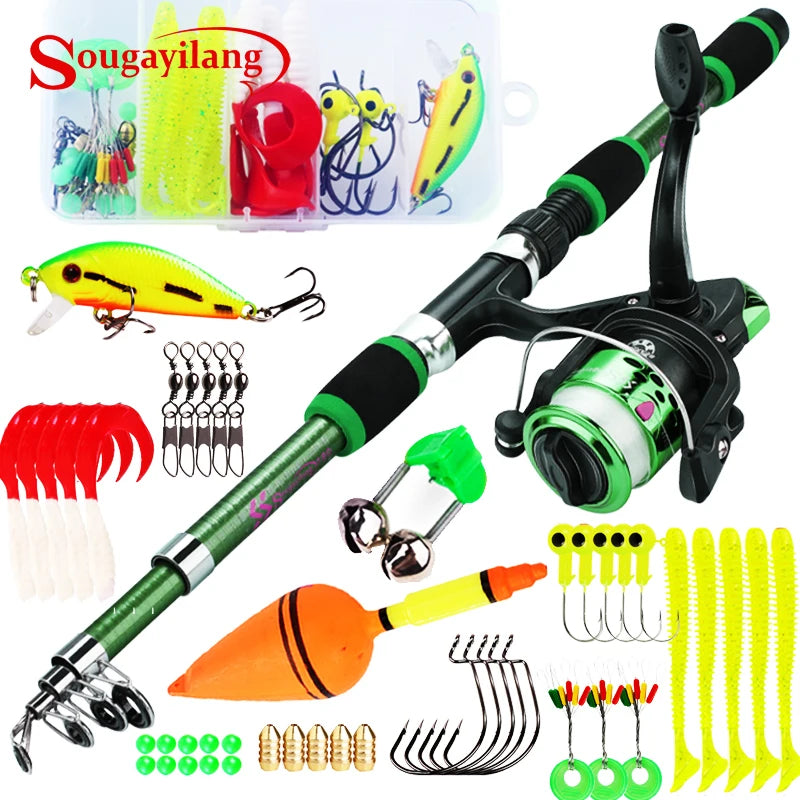 Full Set 1.8M Spinning Fishing High Speed Rod and Reel Combo 5.2:1 Telescopic Rod with 3BB Fishing Reel Max Drag 5kg Full Fishing Kit Outdoor River Lake Rock Fishing Sets