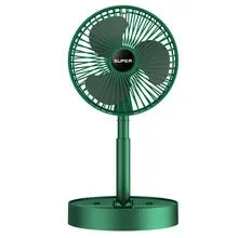 Home Office Rechargeable Table Fan Portable Air Conditioner Wall Mounted Fan 90° Folding Fan 4 Gears with Warm Night Light Home Cooling Accessories