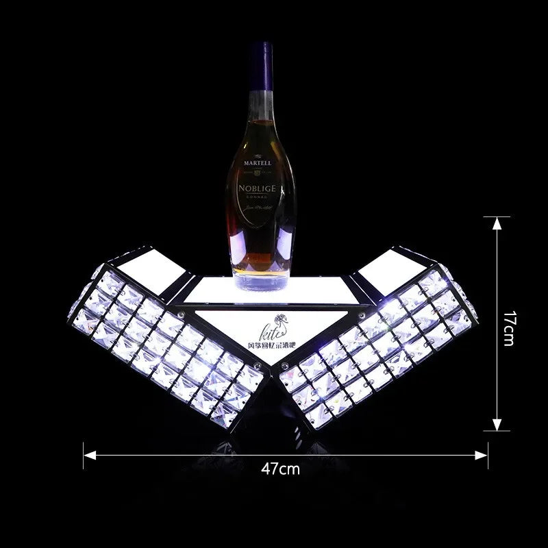 Bar Night Club Laser Metal Castle LED Light Base Whisky Wine Champagne Display Luxury Carrier Holder Bottle Presenter Glorifiers Home Bars Pubs Restaurants Hotels Barware Supplies