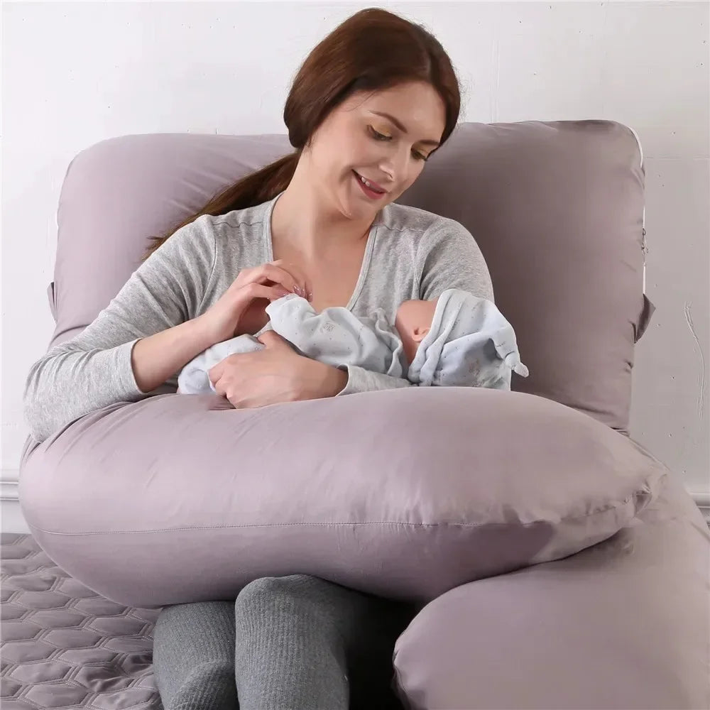 NEW Pregnant Women Sleeping Support Pillow Cotton Pillowcase U Shape Maternity Pillows Pregnancy Side Sleeper Bedding No Filler Women Pregnancy Supplies