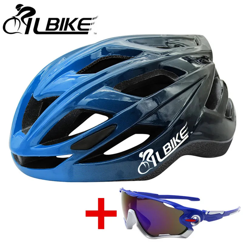 NEW Arrivals 2PCS SET  Safety Cycling Helmet Lightweight Bike Helmet Adjustable for Adult Men Women Mountain & Road Bicycle Helmet with Sunglasses