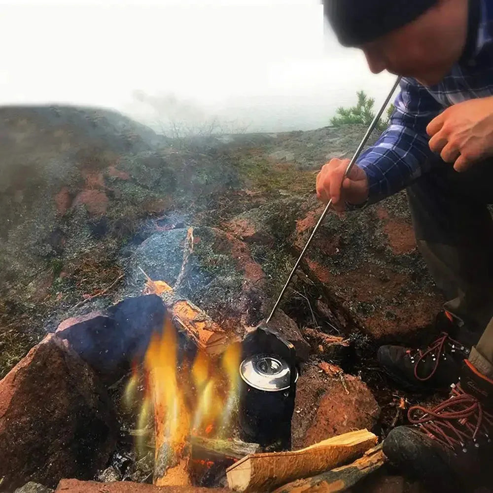 5 PCS Set Outdoor Camping Climbing Stainless Steel Telescopic Fire Blower Professional Camping Ignition Tool Portable Windproof Blow Pipe Outdoor Camping Gear