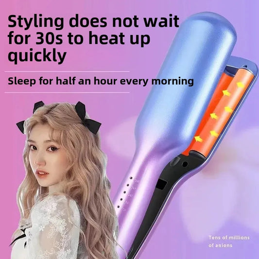 New 25-32mm Ceramic Wave Hair Curling Iron Straightening Two-in-One Anti-Aging Styling Tool Salon Professional Hairdressing Accessories