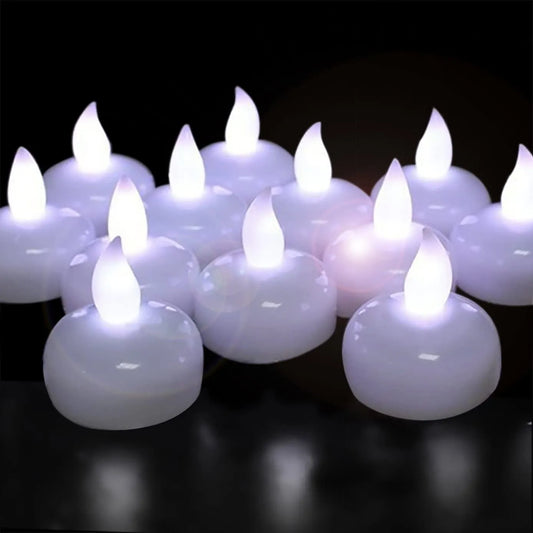 48pcs Floating LED Tea Light Flicke Electronic LED Candle Battery Powered Floating On Water Tealight For Wedding Party Decor