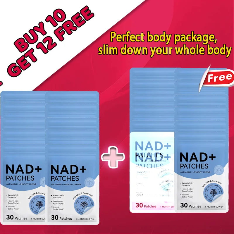 Buy 10 Get 12 Free  NAD+ Weight Management Assistance Patch Easy To Use Body Weight Loss Sticker Women Men Body Care Patches Set Body Care Accessory Sets Health Care Supplies