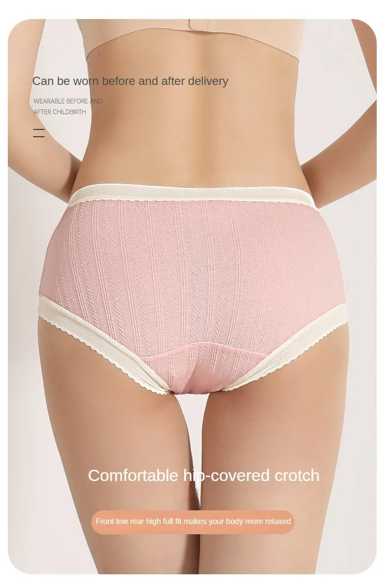 3PCS Set M-2XL Plus Size Soft Cotton Briefs V-Shaped Abdominal Support Under Panties Pregnancy Childbirth Female Underwear Pregnant Woman Women's Panties