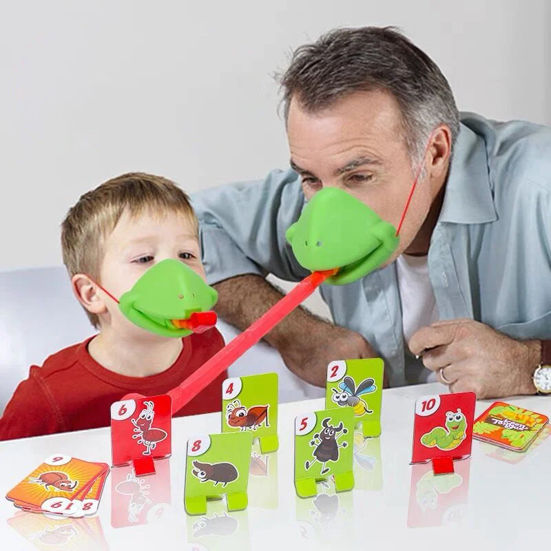 4 Person Frog Lizard Mask Wagging Tongue Lick Cards Board Games for Children Family Party Toys Antistress Funny Desktop Puzzle Game Toys