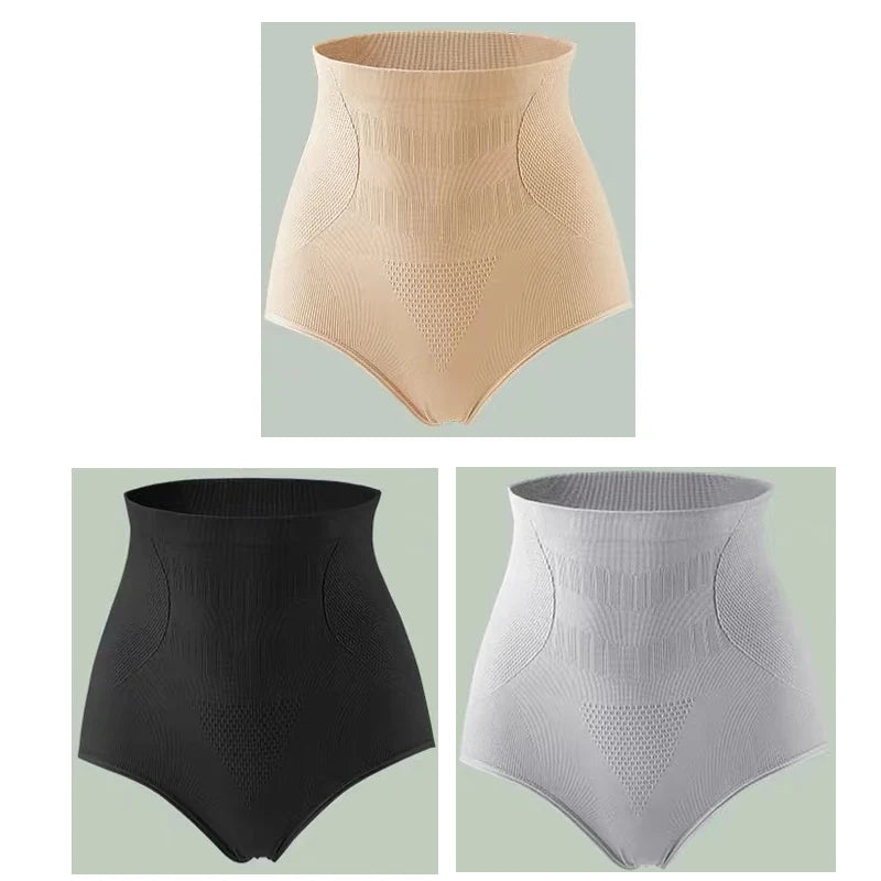 NEW Arrivals 3 PCS Set M-3XL Plus Size Women No Trace High Waist Shaping Panties Breathable Body Shaper Slimming Underwear Butt Lifter Tummy Control Panties Shapewear