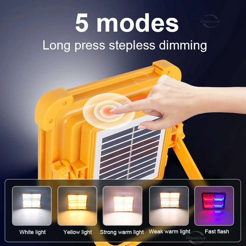 Solar Work Light Outdoor LED Solar Light 38000000LM Powerful External Solar Lamp Spotlights Emergency Camping Lawn Night Beach Party Light Hanging Lamp