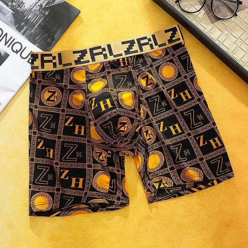 NEW Arrivals L-3XL Plus Size Ultra-Thin Ice-Silk Men's Underwear Extended 7A Cotton Antibacterial Flat-Crotch Shorts Breathable Summer Sexy Boxer Briefs