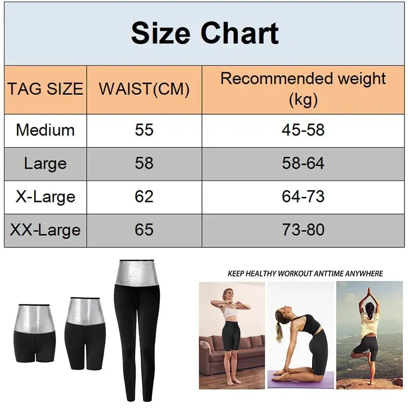 Women Sauna Sweating Pants Hot Gym Exercise Leggings High Waist Thermo Weight Loss Workout Running Slimming Compression Pants