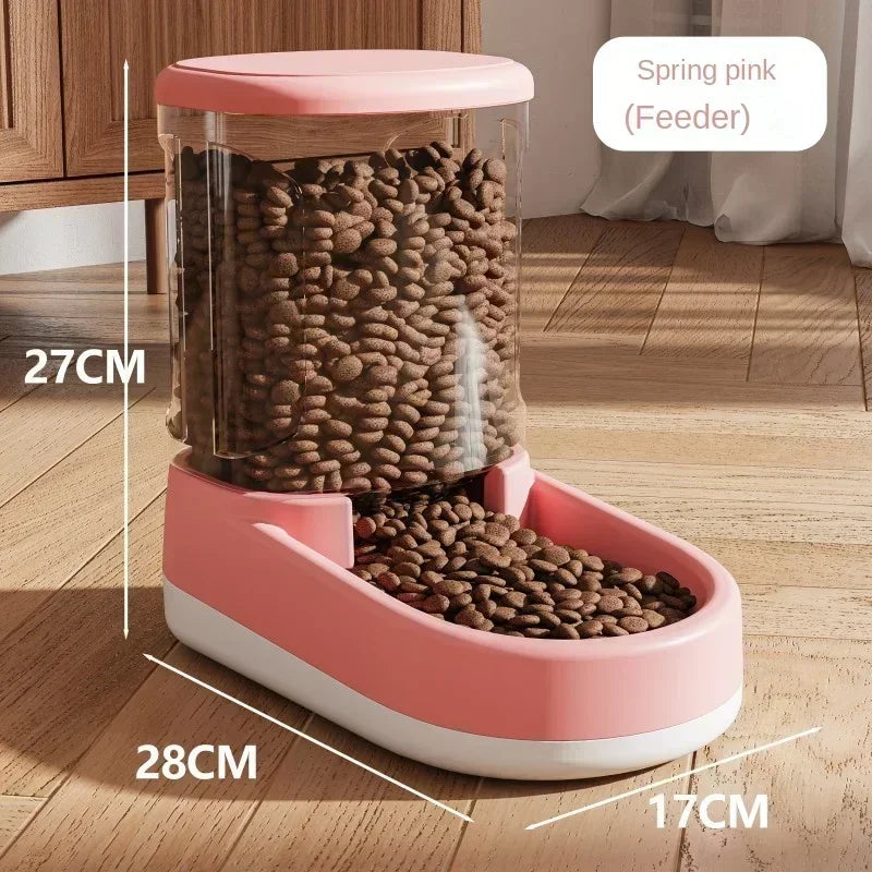 NEW Arrivals Pet Automatic Feeder Set Cat Food Bowl Things for Cats Puppy Bowl Feeding Watering Supplies Drinker Dog Food Storage Dispenser Cats Accessories Pets Products