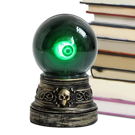Halloween LED Light with Voice Crystal Ball Decoration Crystal Ball LED Gothic Decor Battery Operated Crystal Ball Home Decor