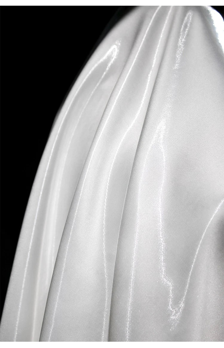 NEW Arrivals 5 Colors 1.5M + 10 Yards Luxury Super Bright White Thickened Japanese Water Gloss Tulle: Shiny Smooth Crystal Satin Texture, Special Mesh for Wedding Dress Skirts Formal Designer Clothing