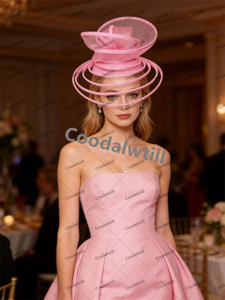 18 Colors Luxury Evening Wedding Tea Cocktail Party Mesh Fascinator Wedding Hat Women Blue Pillbox Cap For Royal Ascot Party Tea Headpiece Bride Wedding Headwear Ladies Apparel Accessories