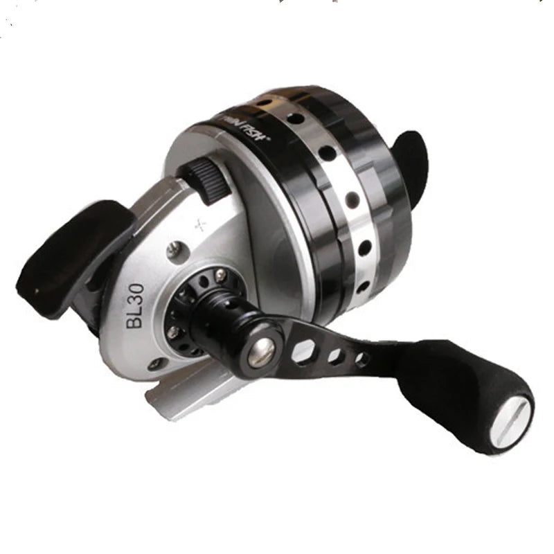 NEW KIT 3 Colors 6 PCS SET Closed Reel BL30 Fishing 4+1BB 3.6:1 High Speed Gear Ratio Slingshot Closed Metal Spinning Hand Wheel Outdoor Bow Hunting Fishing with PE line 45M Lake River Fishing Accessory Sets