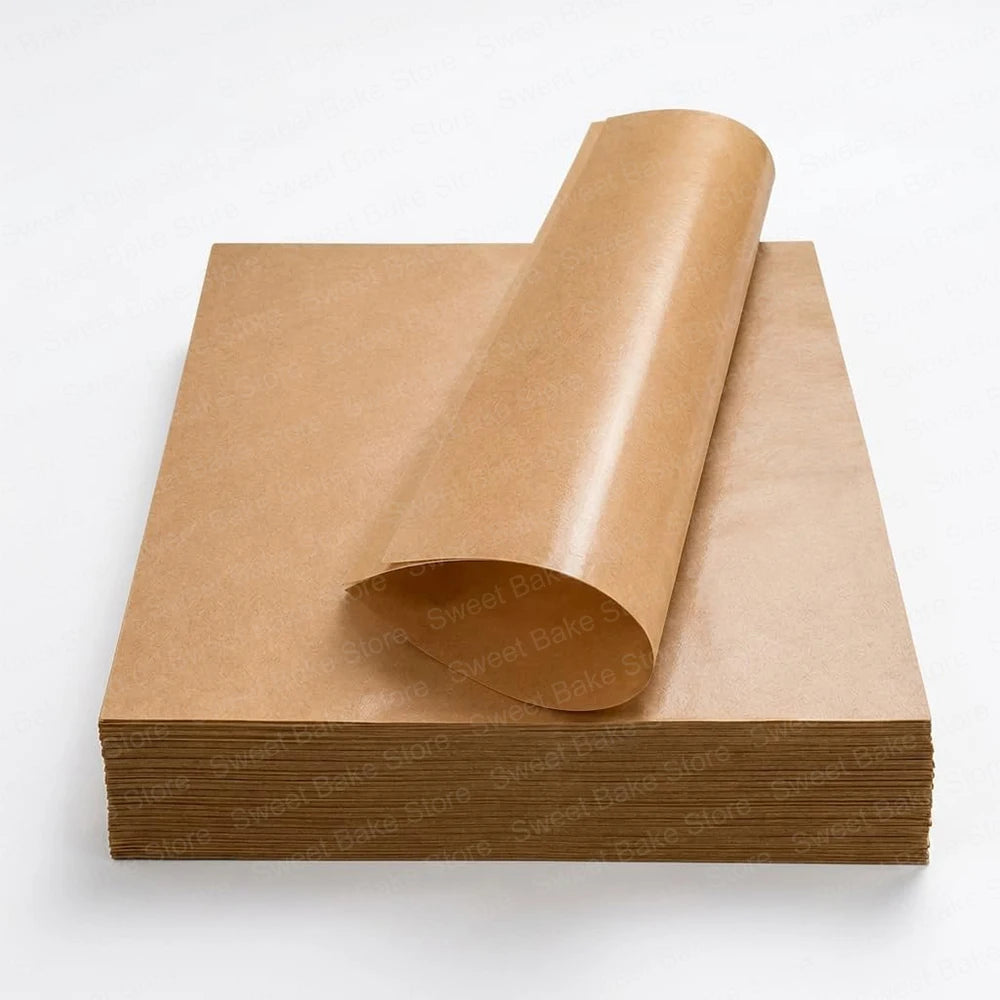 50/100 PCS Set Unbleached Parchment Paper Sheets, Precut Baking Paper | Non-Stick Parchment Paper for Oven, Air Fryer & Wrapping Paper Sheets