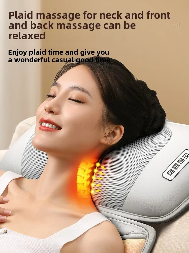 Korean Increase Widen Lengthen Airbag Heated Neck Massager UK Plug Full Body Massage Mat Mattress Traction Lumbar Vibration with Remote Control
