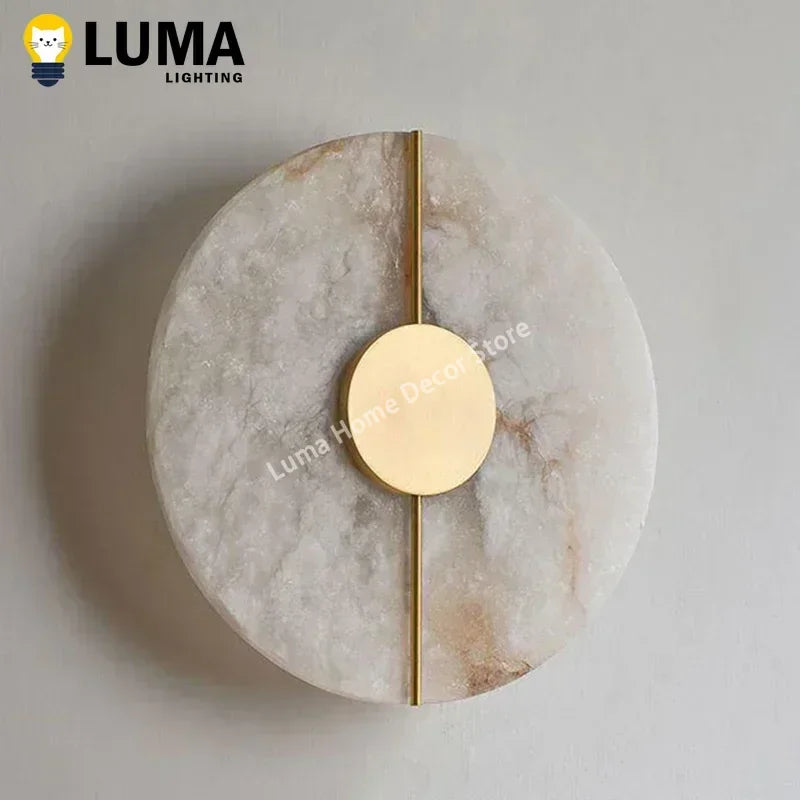 Modern Luxury Creative Marble Wall Light - Alabaster Marble Wall Sconce for Bedroom Bedside Living Room Aisle Indoor Decor