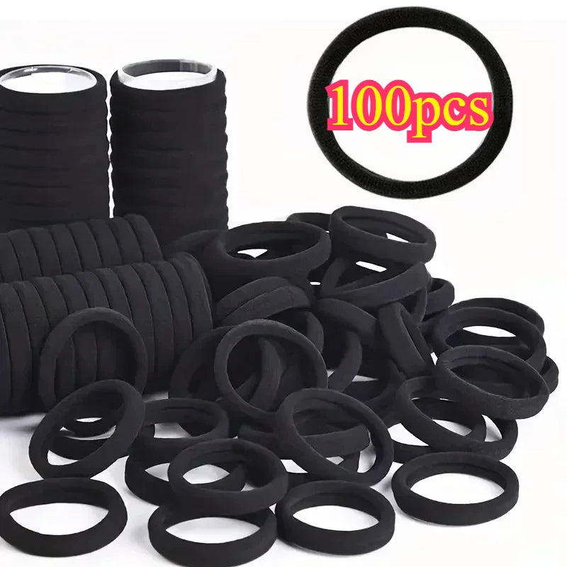 NEW Arrivals 200 PCS Set White/Coffee/Black Color Hair Bands for Women Girls Hairband High Elastic Rubber Band Hair Ties Ponytail Holder Scrunchies Accessories Women Hair Care Products