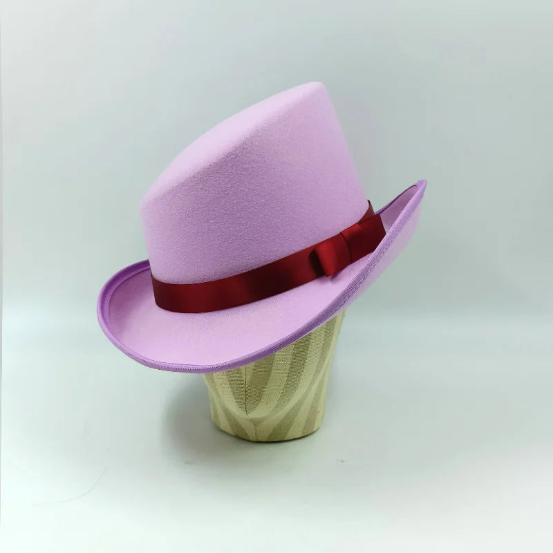 NEW Arrivals British President Men Luxury Top Hat Presidential High Hat British jazz Top Multi-Colors Hats Gentleman Evening Wedding Party  Flat Felt Hat Formal Tuxedos Costume Apparel Accessories Male Luxury Fashion Clothing