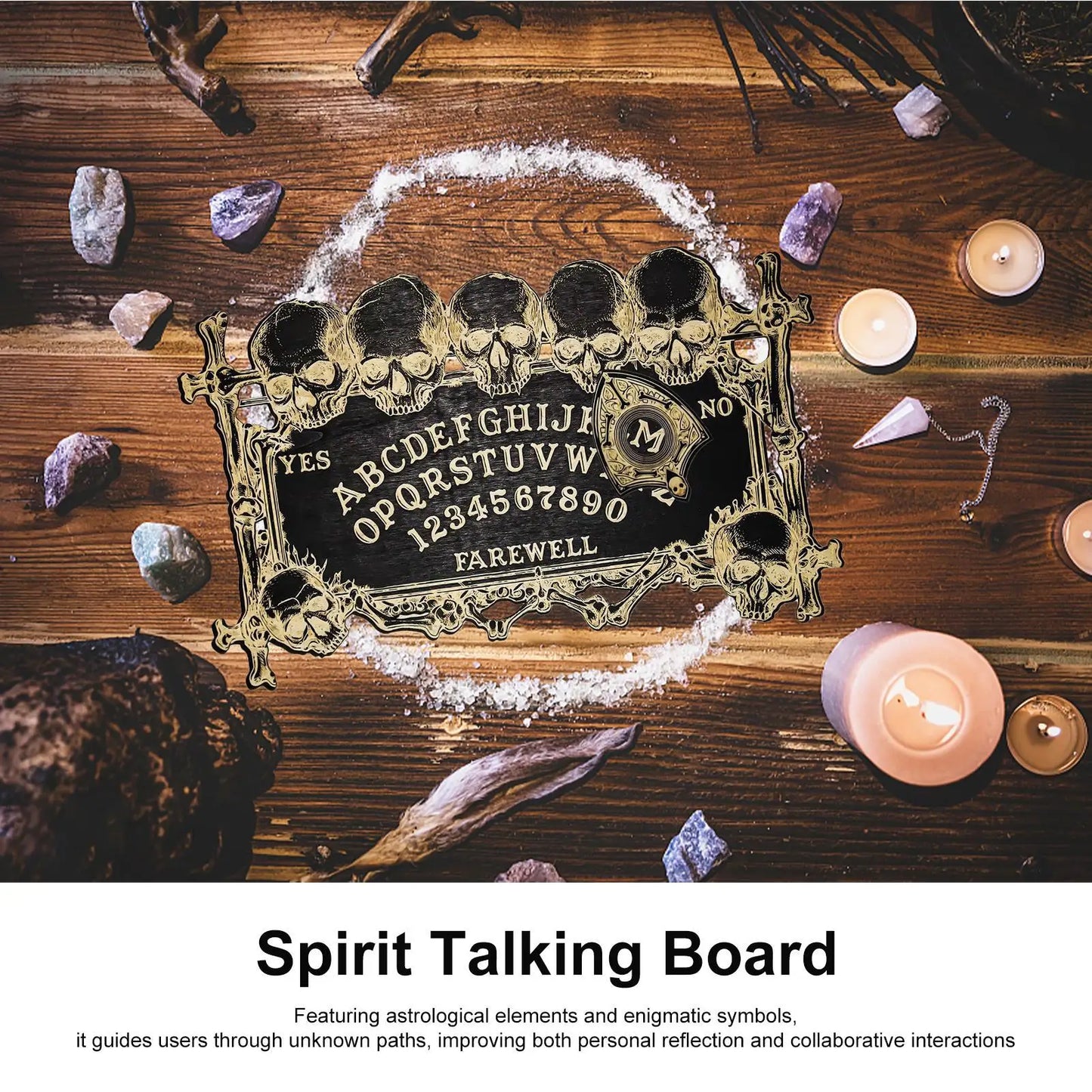 NEW Paranormal Spirit QUIJA Board Wood Talking Board Eagle/Tree/Scull for Divination Tabletop Decision-Making Aid Entertainment Prop for Group Games Gathering Fun