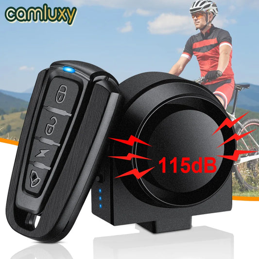 Wireless Bike Vibration Alarm Waterproof USB Charging Remote Control Motorcycle Electric Bicycle Security Burglar Alarm