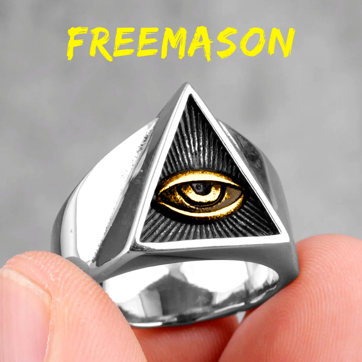 Rothchild's Illuminati Organization Freemason Octopus Eye Top Quality Titanium Steel Women's Men's Rings Punk Vintage for Boyfriend Jewelry Creativity Gifts Secret Society Products