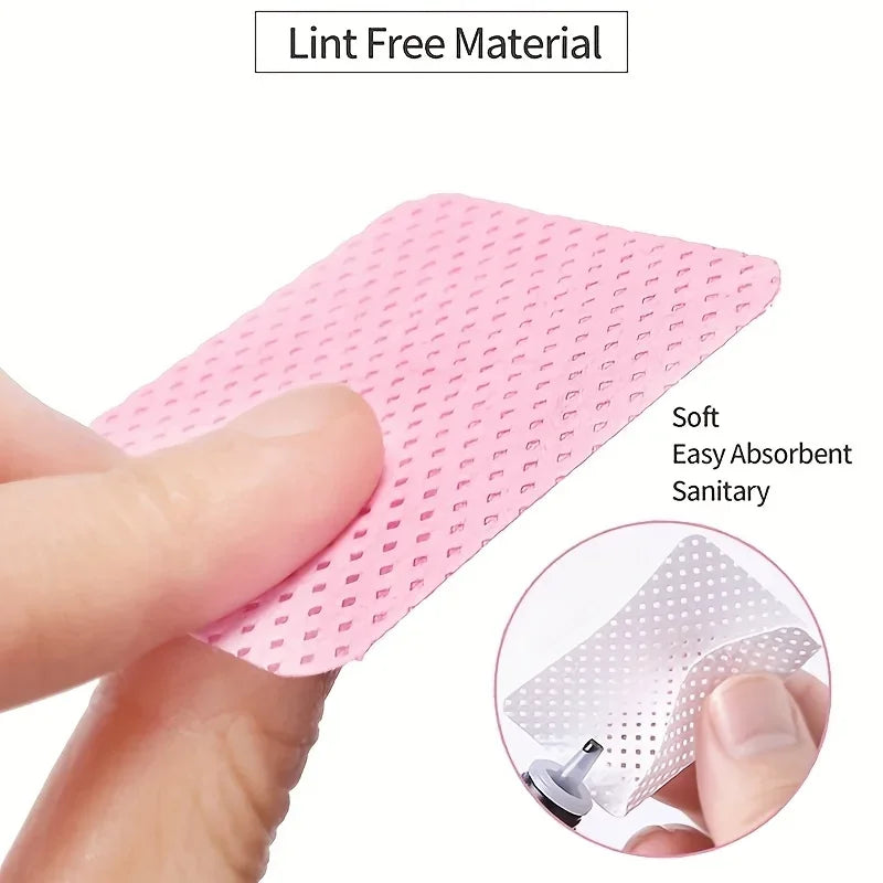 200 PCS Set White/Pink Color  Non-Abrasive Nail Wipes | Soft Absorbent Nail Cleaning Sponges for Removing Nail Polish Women Makeup Tools