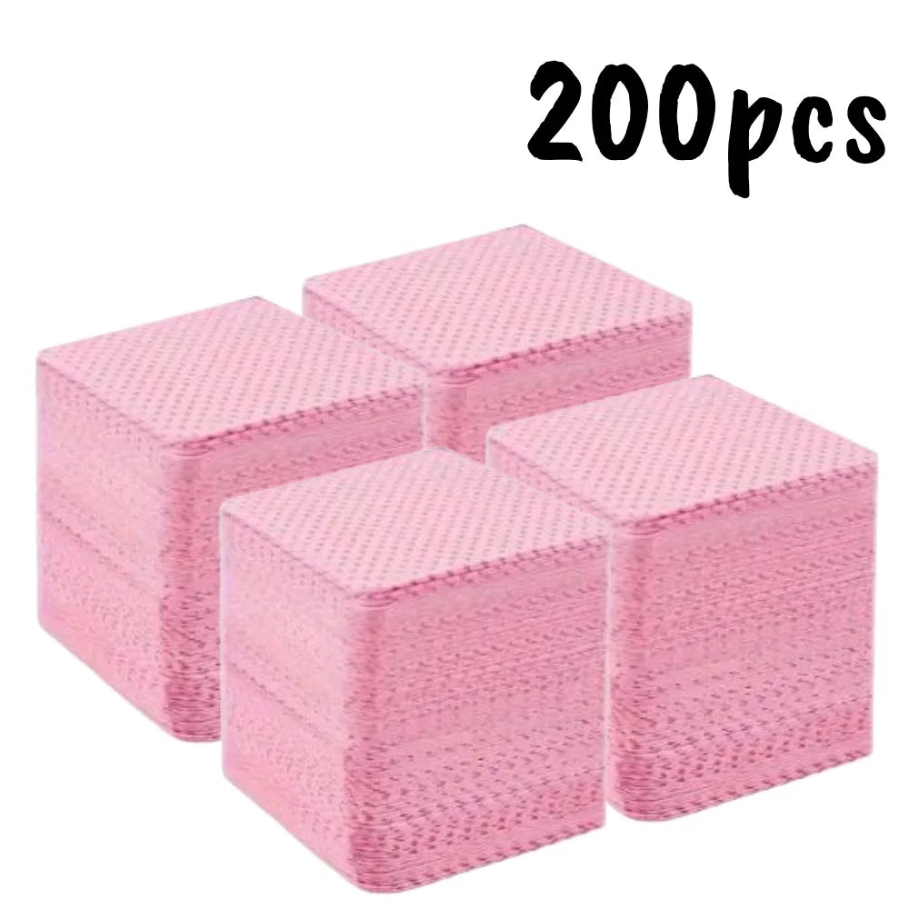 600 PCS Set White/Pink Color  Lint-Free Nail Wipes Gel Cleansing Tissues Aluminum-Free Nail Polish Remover Pads for Nail Beauty Cleaning Care Tools Pedicure Women Nail Care Manicure Supplies