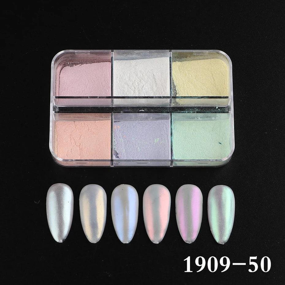 NEW Arrivals Moonlight Mirror Nails Powder Metallic Chrome Effect Pigments Gel Polish Laser Dust Glitter Aurora Shiny Pearl Nail Manicure Accessories Nail Care Products