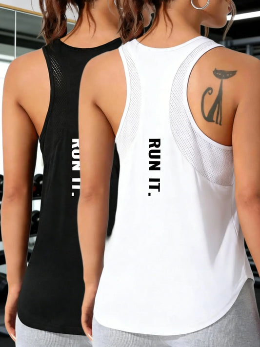 S-2XL Summer Quick Dry  Lightweight Fitness Tank Top Woman's Loose Running Casual Vest Sleeveless Comfy Quick Dry T-Shirt Mesh Soft Sportswear Women Sports Apparel Accessories