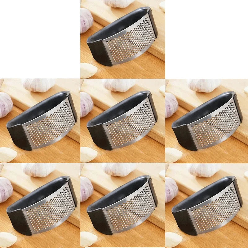 NEW Arrivals 9 PCS Set Stainless Steel Washable Garlic Press, Thickened Garlic Clip, Household Garlic Puree Grinder, Garlic Mortar, Kitchen Tools Set
