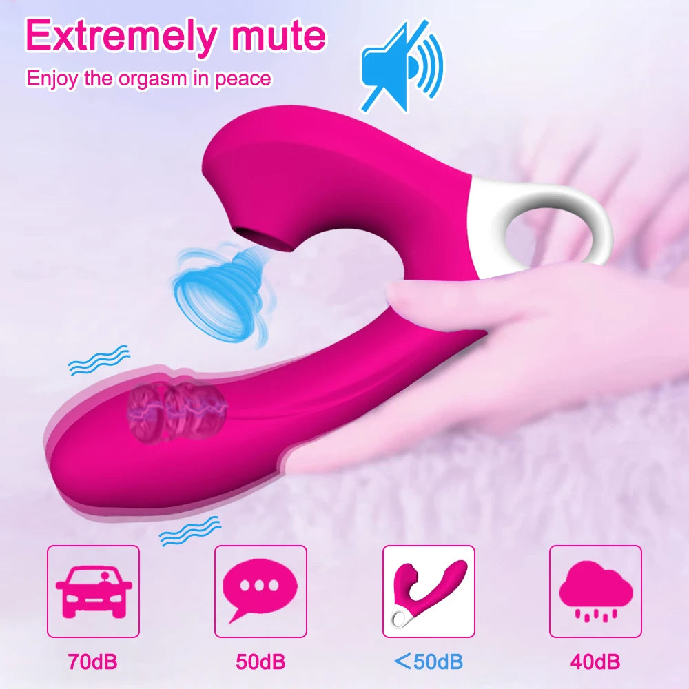 Powerful 15 Vibration Modes Dildo Vibrator for Women G Spot Clitoris Sucker Clit Vacuum Stimulator Female Sex Toys for Adults 18