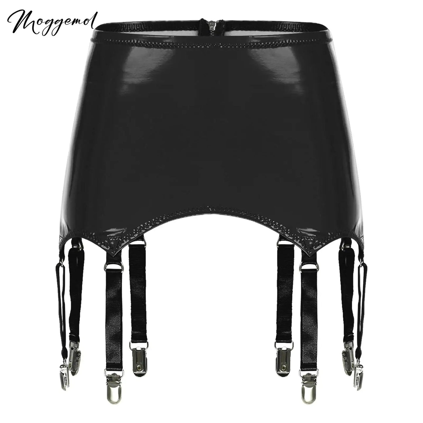 S-4XL Women Ladies Luxury Sexy Leather  Garters Suspender Belt Skirts Ladies Wet Look Mini Skirts Leather Garters with Metal Clips Clubwear Pole Dance  Costume Underwear Supplies Girls Female Luxury Lingerie Fashion Clothing